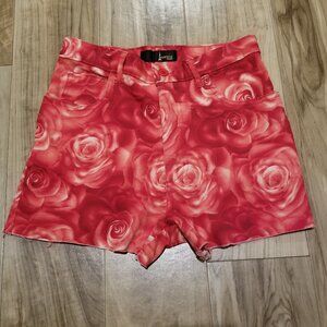 Mesmerize Jeans Shorts 4 Rose Print DIY Cut-Offs Boho Cottagecore Barbiecore USA